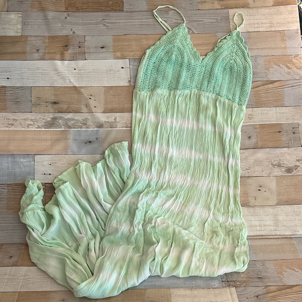 Mint Green Maxi Dress with Spaghetti Straps